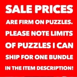 Puzzle sale prices FIRM! Please limit to 2-3 in a bundle based on item l…